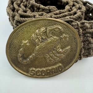 Scorpio Zodiac Belt Buckle Solid Brass Vintage Astrology Belt Buckle Women